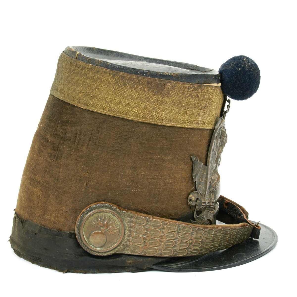 Original French Grenadier Officer Pattern 1818 Shako Helmet- Dated