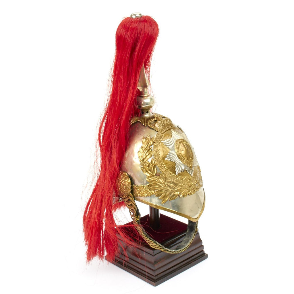 Original British Household Cavalry Horse Guard Parade Helmet with Red Plume Original Items