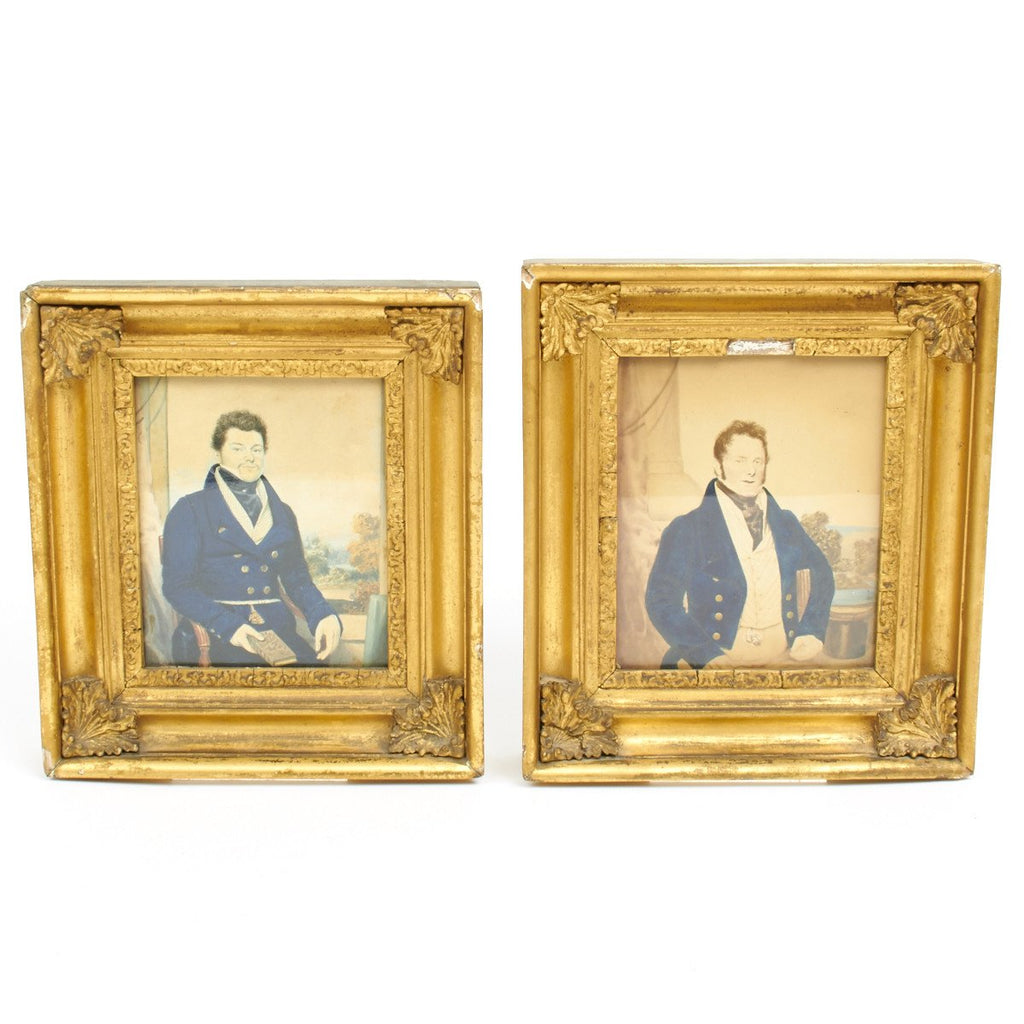 Original Early 19th Century Paintings of British Naval Officer Brothers who fought with Admiral Nelson Original Items