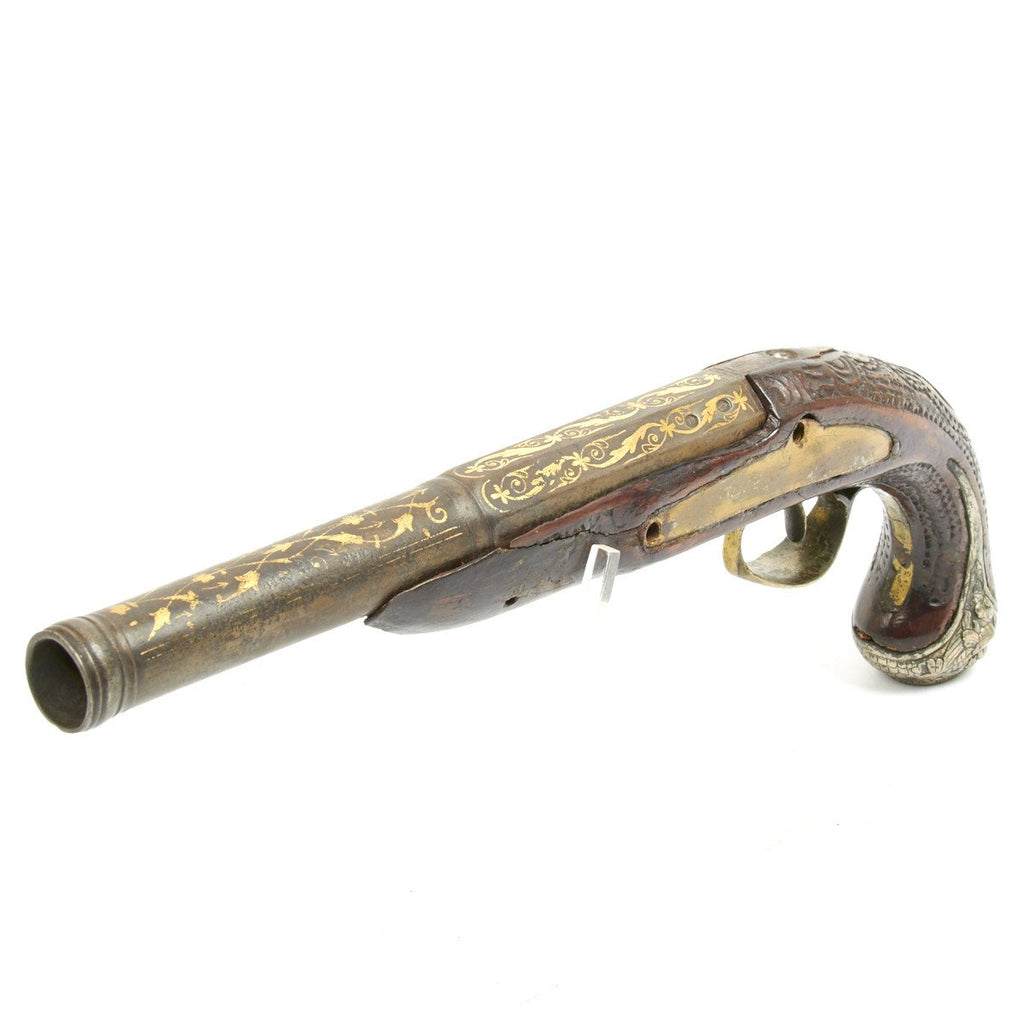 Original Ottoman Empire Flintlock Pistol Gold Inlay British Barrel Original Items