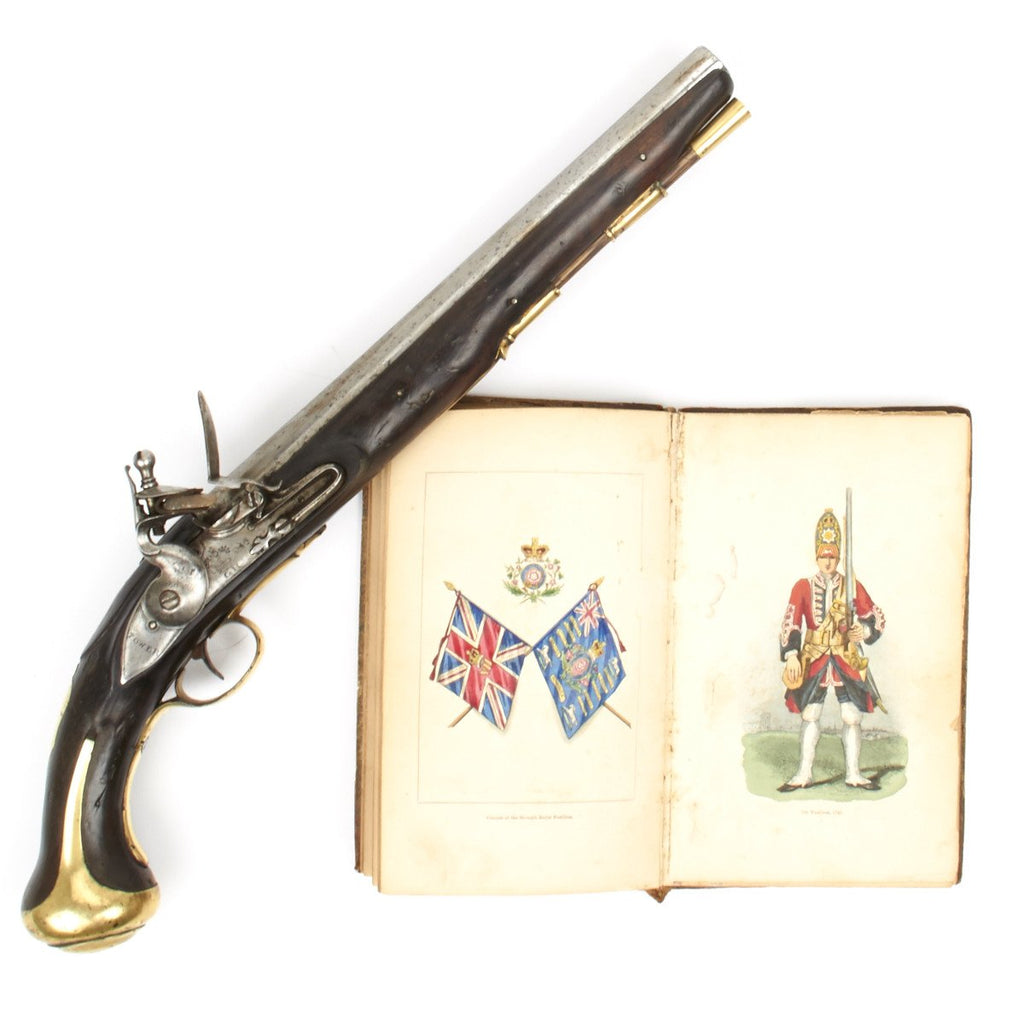 Original British 18th Century Flintlock 7th Royal Dragoons Pistol with Original 1847 Published Regimental History Original Items