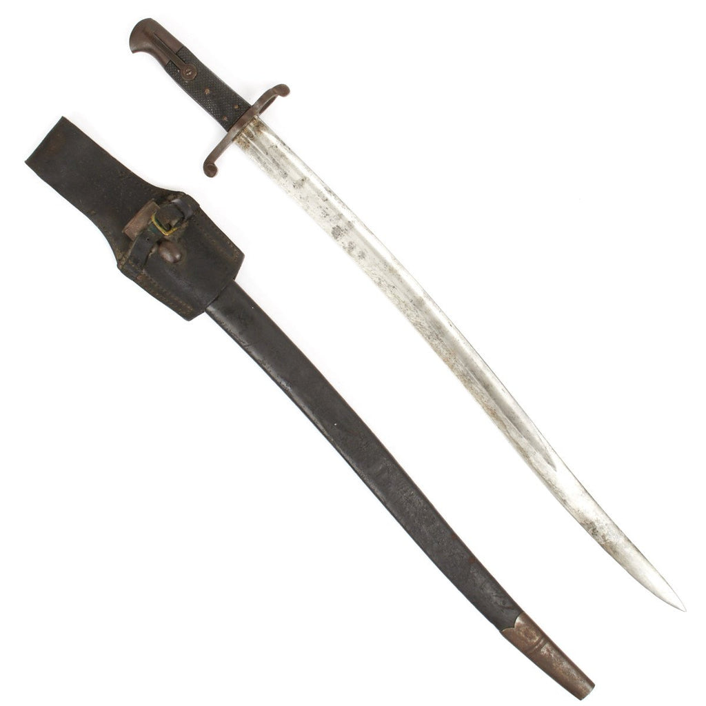 Original British P-1856 Enfield .577 Saber Bayonet with Leather Scabbard and Frog Original Items