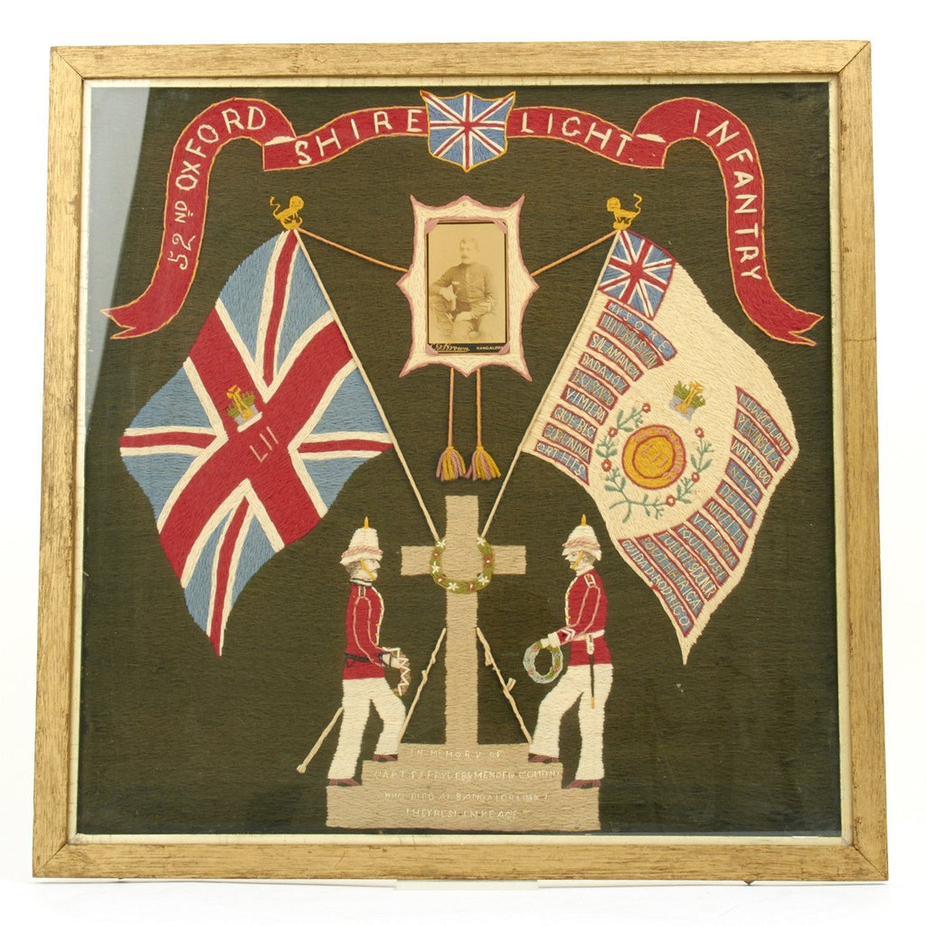 Original British Military Tapestry of the 52nd Oxfordshire Light Infantry 1886-1887 Original Items