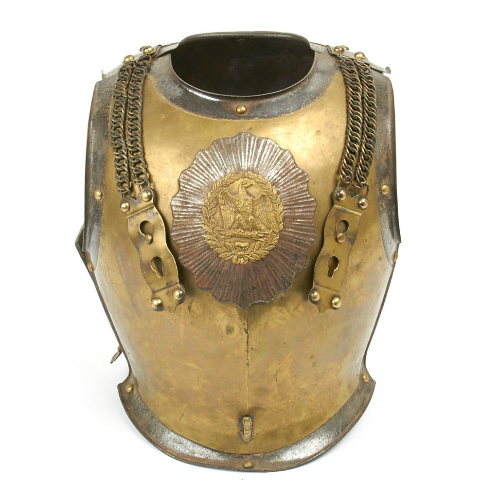 Original French Napoleonic First Empire Brass Faced Carabinier Cuirass Set - Second Empire Reissue Original Items
