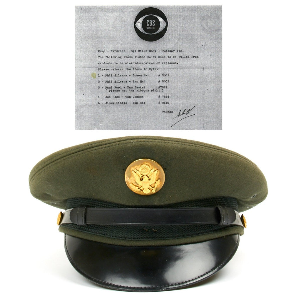 Original U.S. Army OD Green Visor Hat Worn by Phil Silvers as Sergeant Bilko 1957-1959 Original Items