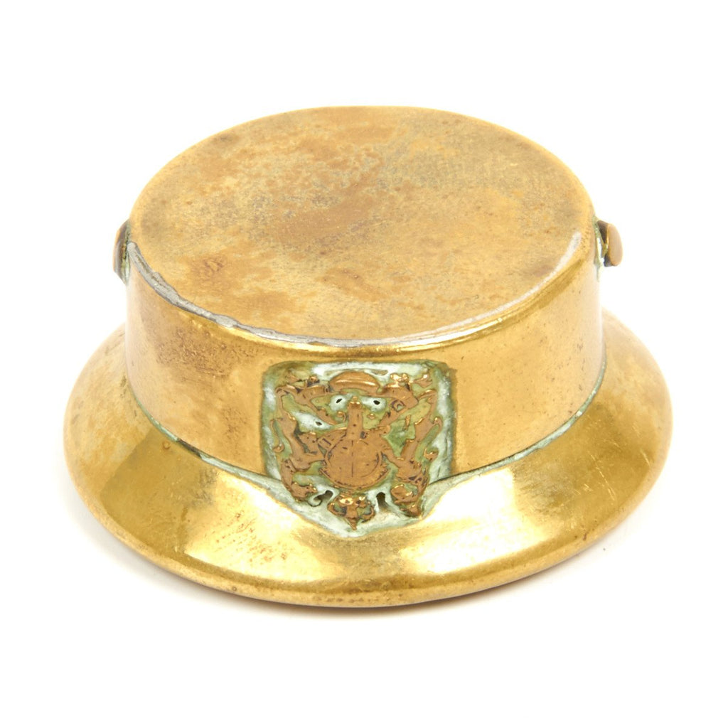 Original British WWI Trench Art Brass Powder Compact Circa 1914 Original Items