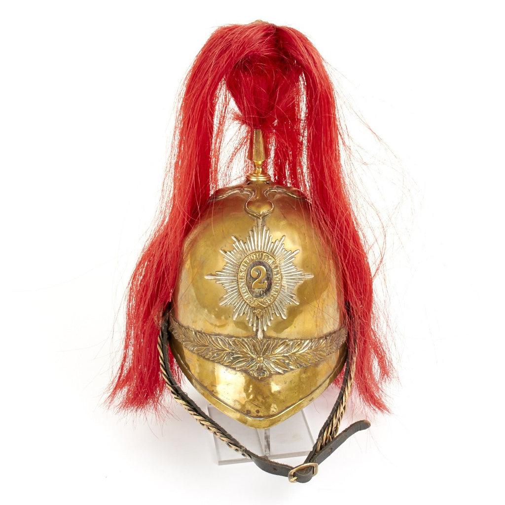 Original British Victorian Era 2nd Dragoons Royal Scots Greys Brass Helmet Original Items