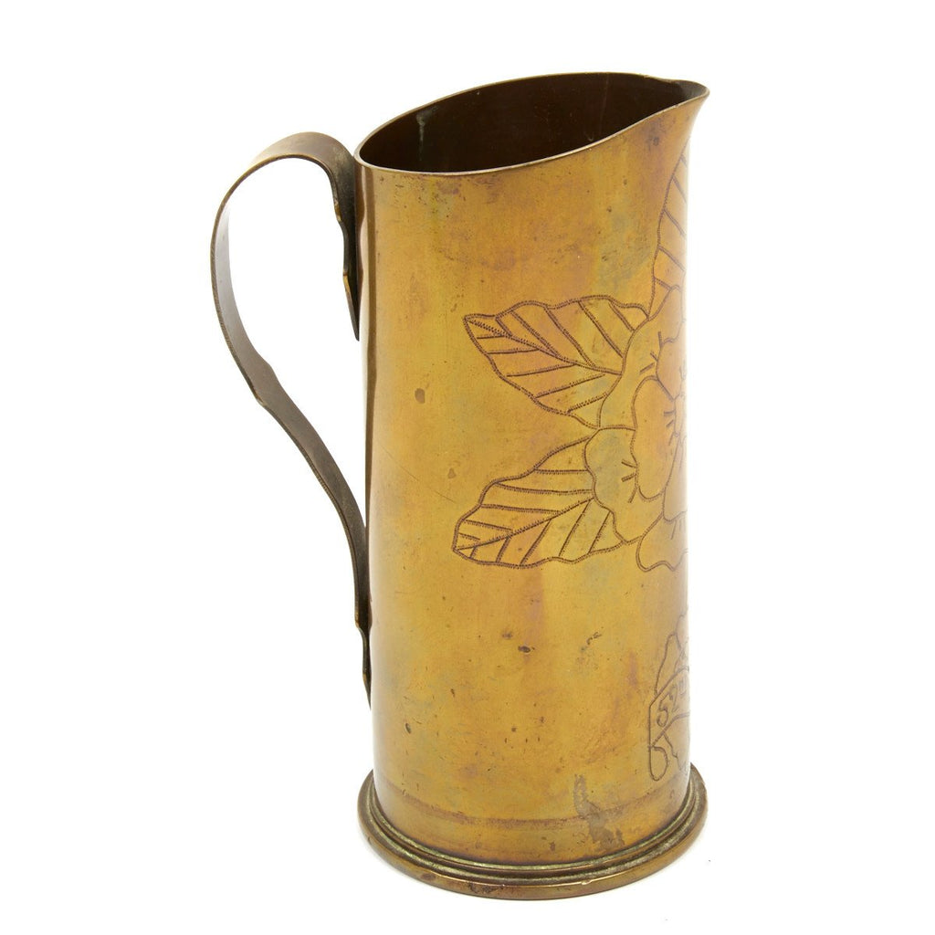 Original British WWI Trench Art Water Jug from 6 Pound Artillery Shell - Dated 1917 Original Items