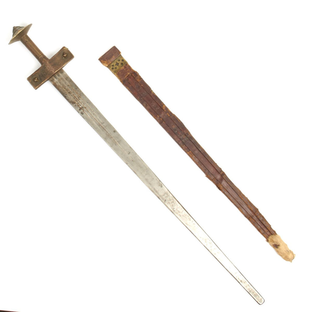 Original 1880 North African Mahdi Broadsword Kaskara or Takooba with Scabbard Original Items