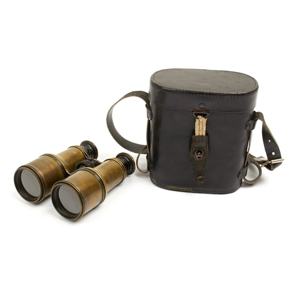 Original British WWI Named Royal Artillery Officer Binoculars with Case Original Items