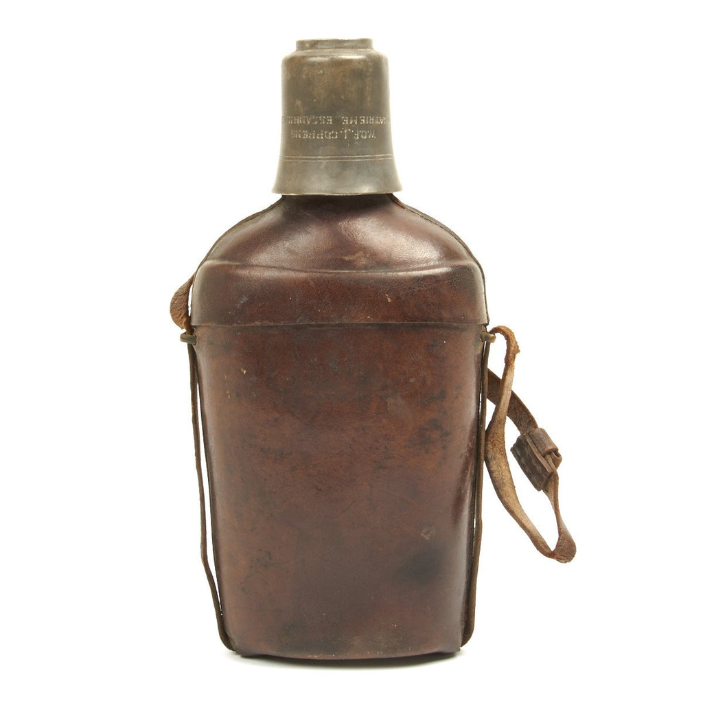Original Belgian WWI Air Ace Named Spirit Flask Original Items