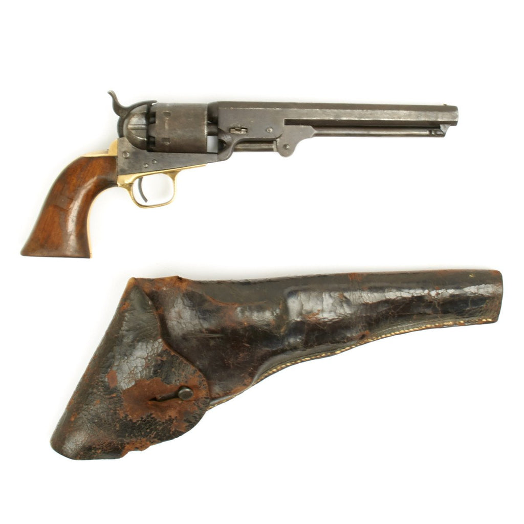 Original U.S. Civil War Colt 1851 Navy .36 Caliber Revolver with Vintage Military Holster - Manufactured in 1863 Original Items