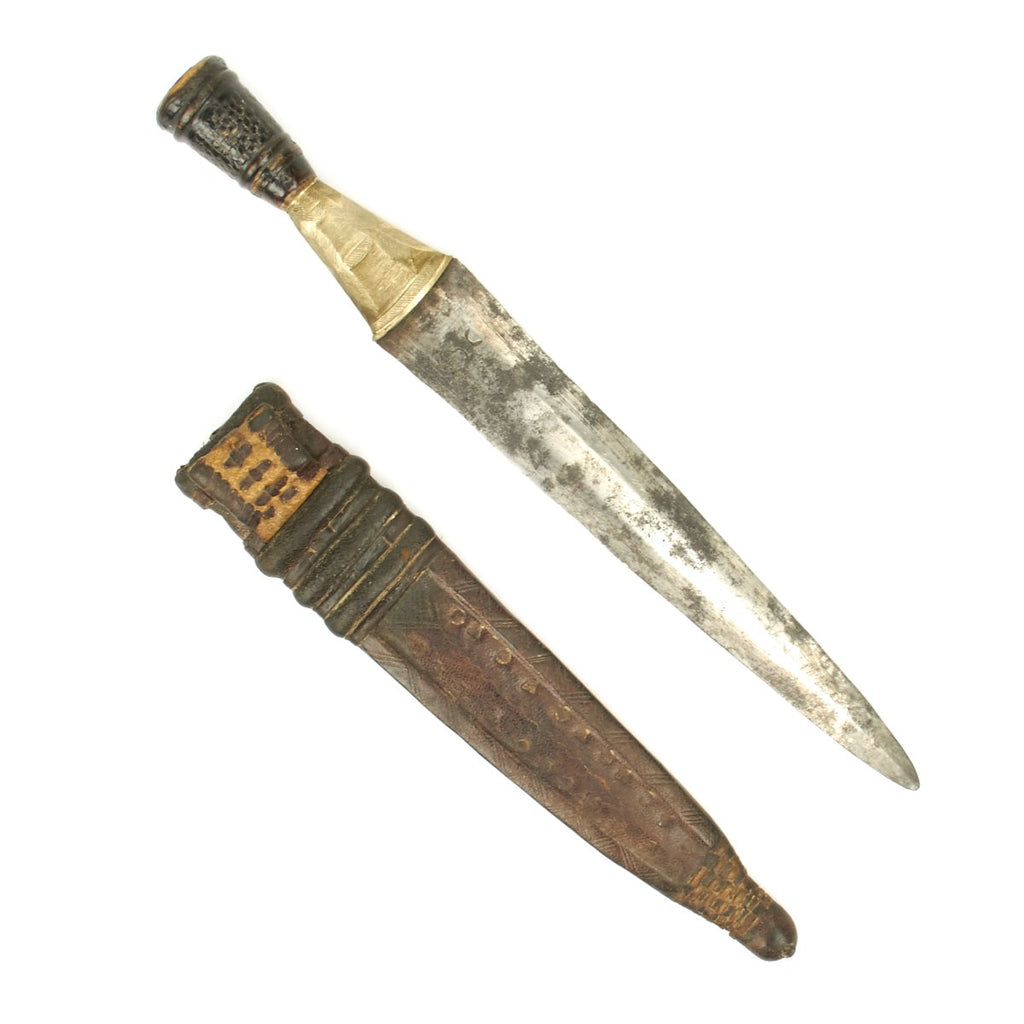 Original 1880 Sudanese Mahdi Dervish Arm Dagger with Leather Scabbard Original Items