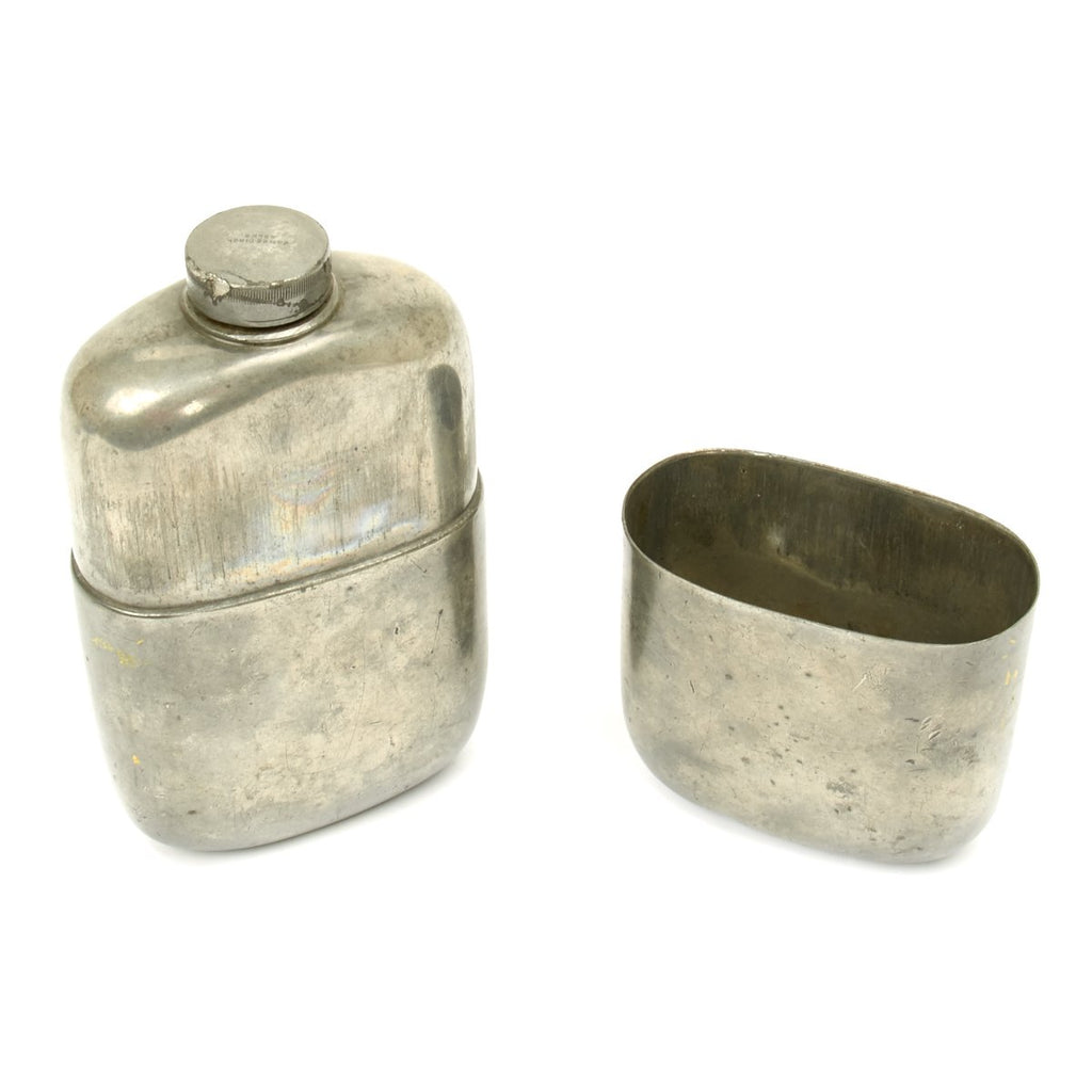 Original British WWII RAF Hip Flask with German U-Boat Sinking Inscription Original Items