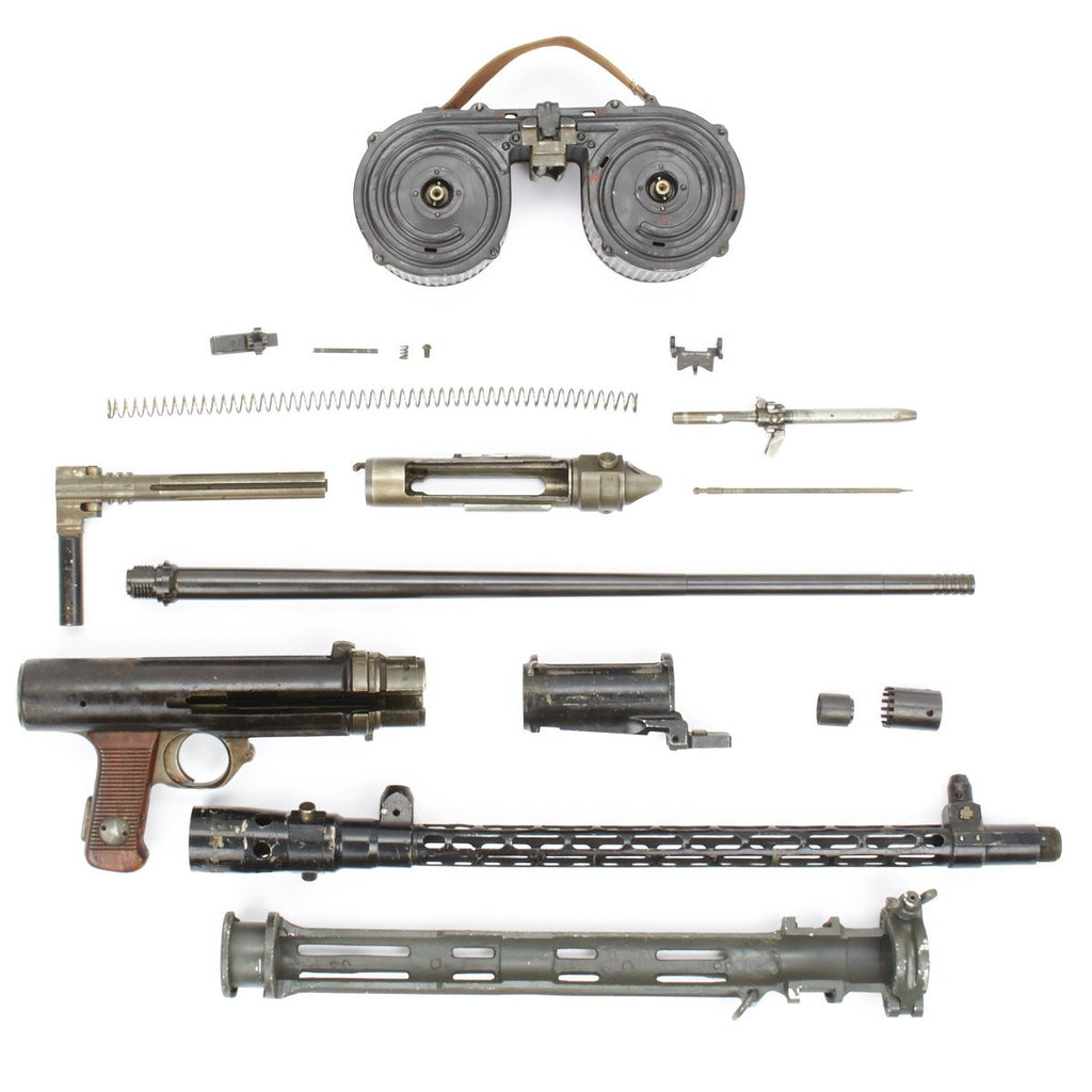 German WWII Luftwaffe MG 15 Air Cooled Parts Set with Saddle Drum Magazine Original Items