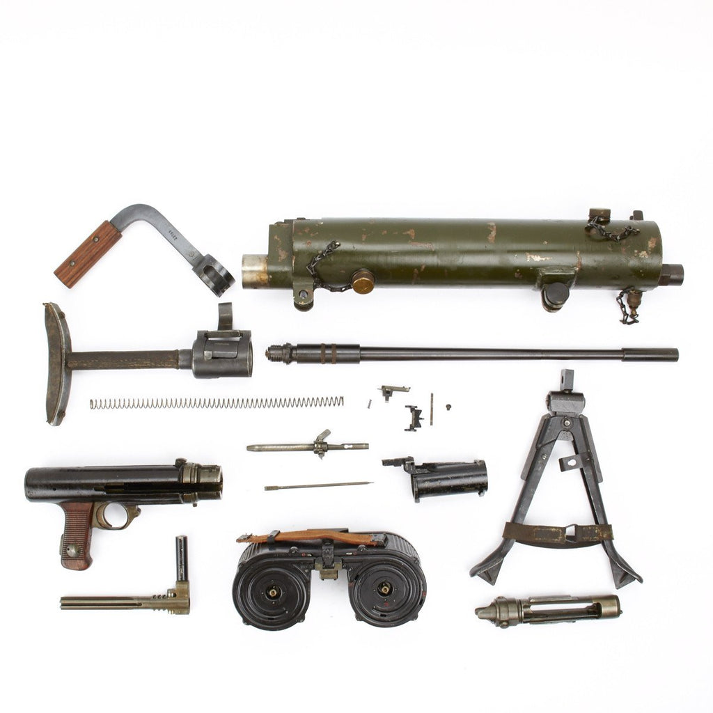 German Luftwaffe WWII MG 15 Water Cooled Parts Set & Saddle Drum Magazine Original Items